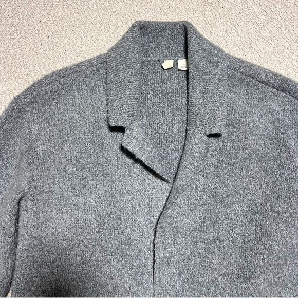 Anthropologie Moth Gray Sweater Coat Size XS Fall Aesthetic Classic Open X-Small - Picture 5 of 6